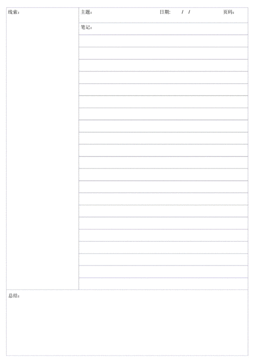 康奈尔笔记法模板.docx 1页