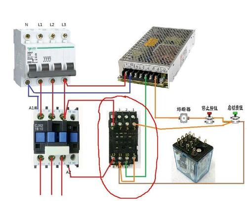 上图220v 中间继电器(8角),各端子介绍.