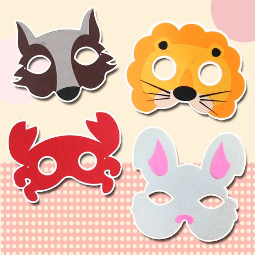 儿童动物手工装扮面具万圣节毛毡不织布