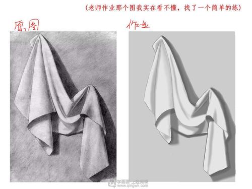 作业:素描初学者怎么学素描之布纹画法训练 - rh-18-163 佐加儿