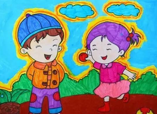 我和我的好朋友儿童绘画