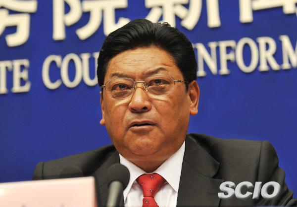 西藏自治区人民政府主席白玛赤林(国新网 郭研摄影)