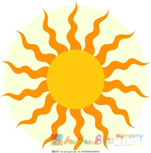 太阳图片简笔画颜色