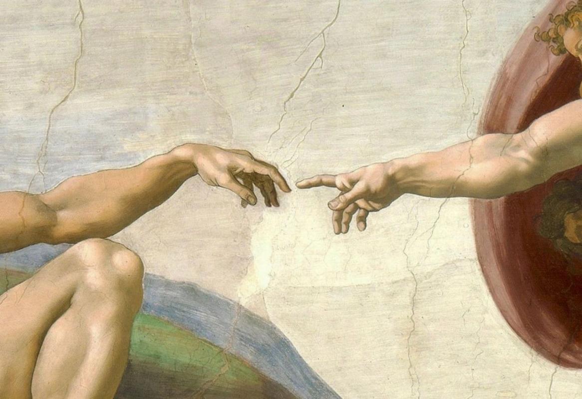 创造亚当(轻扣心扉之门) 米开朗基罗(michelangelo,1475年-1564)