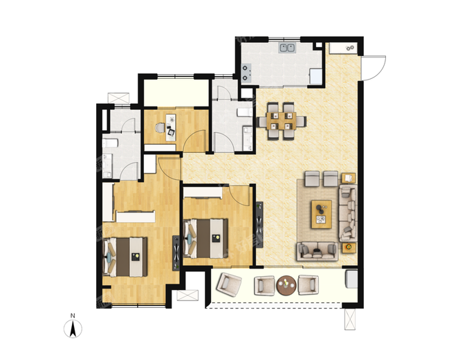 龙湖雅宝·天钜户型三居
