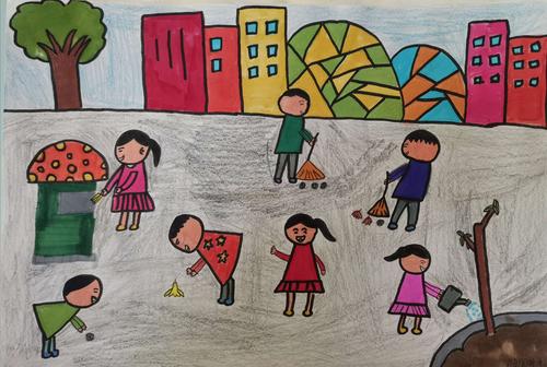 现代学校美术社团"文明礼仪绘画作品展"