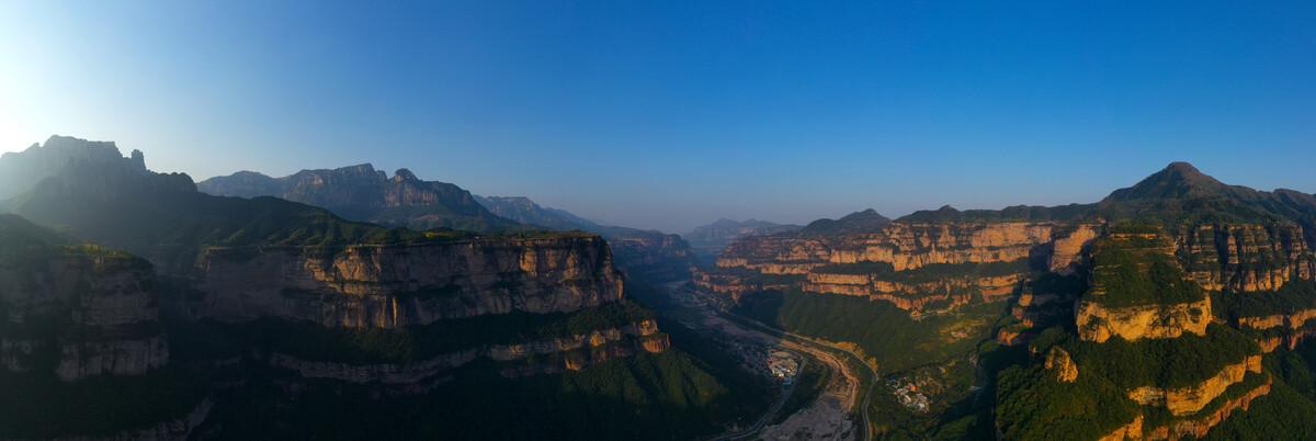 河南安阳航拍太行山大峡谷风景区