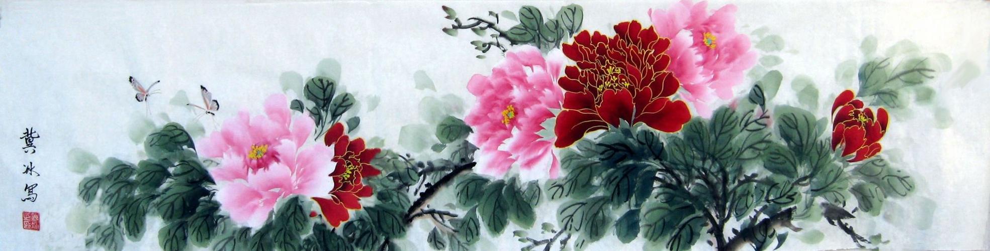 牡丹条幅