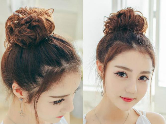 可爱的丸子头发型图片简单蓬松又时髦