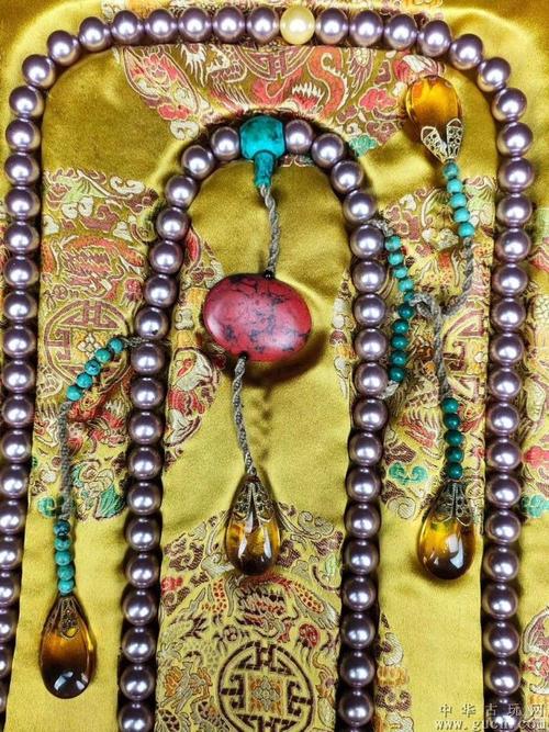 大清乾隆珍藏大漆楠木盒珍珠朝珠一盒