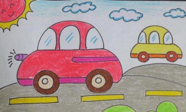 简单的小汽车画法儿童学画画教程