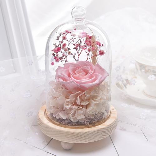女朋友永生花成品玻璃罩玫瑰圣诞节礼盒七夕情人节教师节干花花束视频