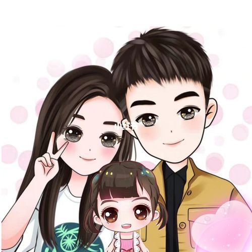 一家三口女宝卡通头像,超萌可爱_卡通_女宝_萌萌哒_卡通头像_素材