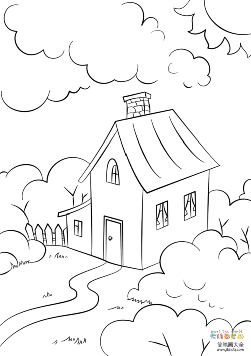 花园里漂亮的房子