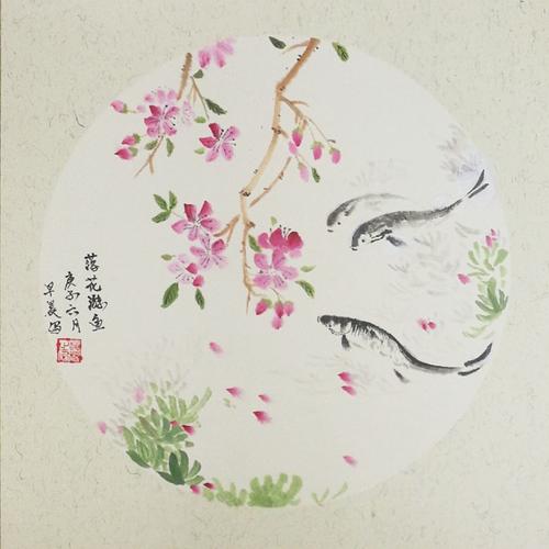 落花游鱼(七律)