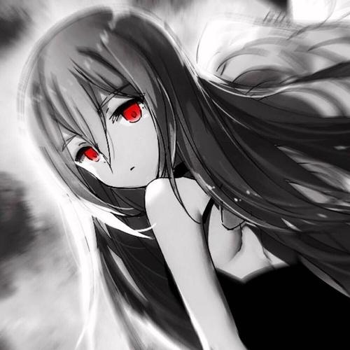 暗黑风格黑白女生动漫头像