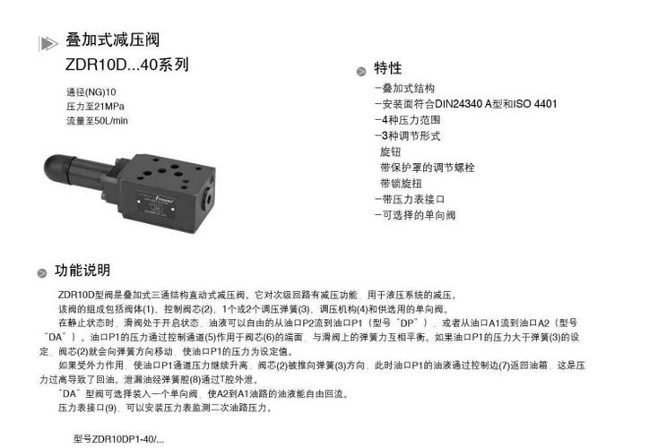 力士乐型zdr10dp直动式减压阀 叠加式减压阀