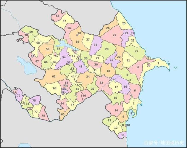 阿塞拜疆行政区划示意图
