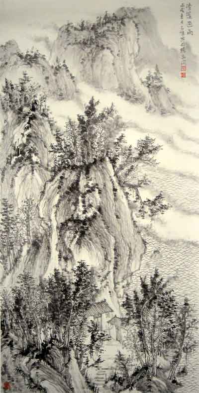 "山水清音——石峰山水画作品走进南京社区展"