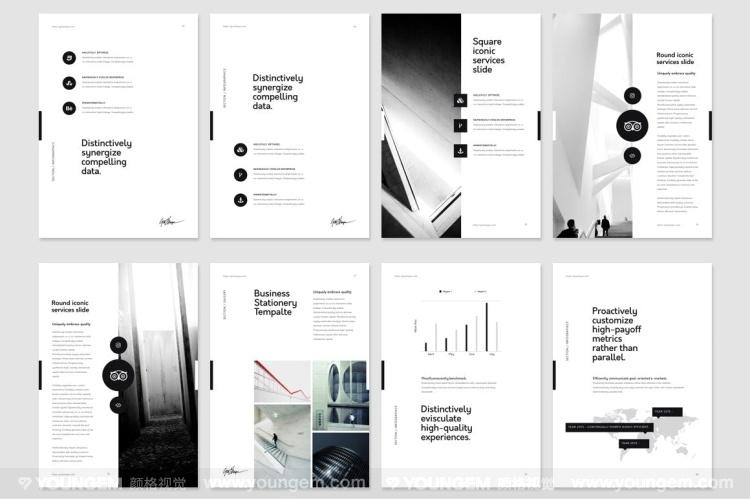 现代时尚简约摄影时装产品手册杂志画册作品集图文ai版式设计模板 >