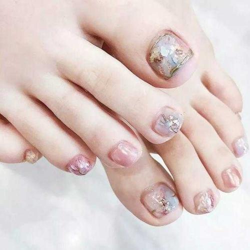美甲半个晕染款式图片 美甲图片晕染款式-新款仙女系