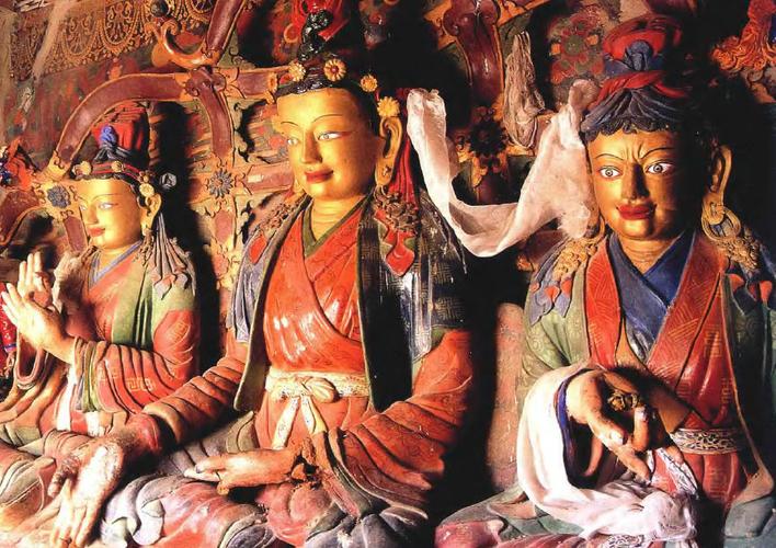 西藏江孜白居寺吉祥多门塔 第四层法王殿 松赞干布,赤松德赞,赤热巴巾