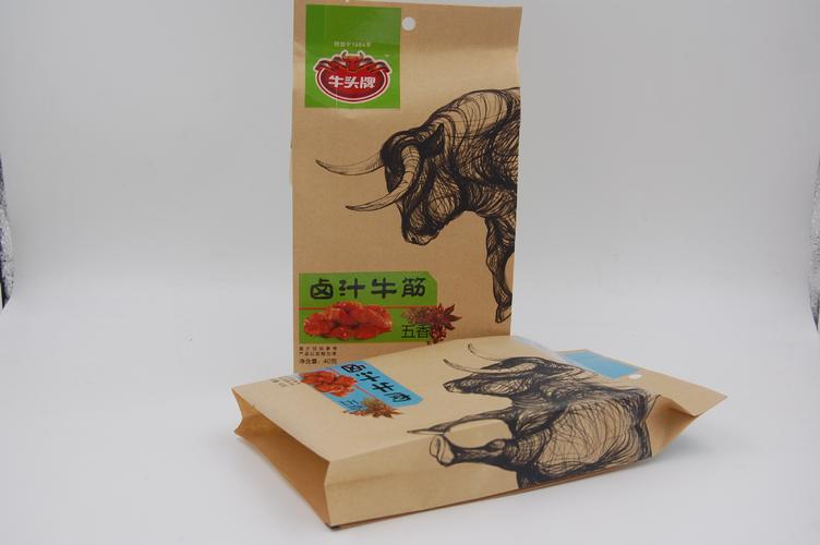 直销 牛头牌牛肉干袋 四边封牛皮纸食品包装袋