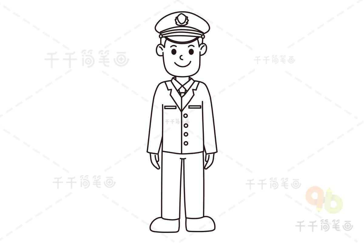 怎么画警察的简笔画