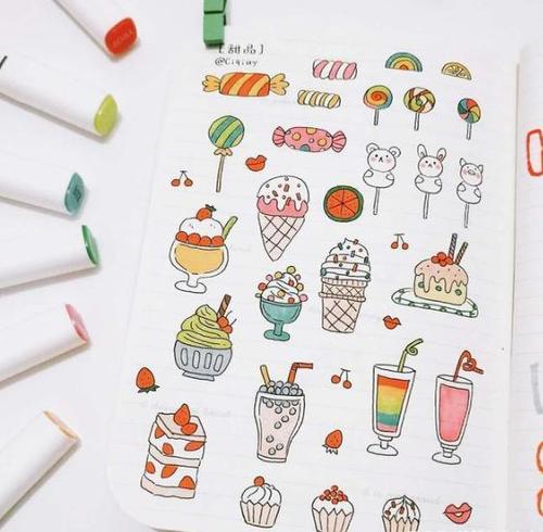 手绘手帐素材,各种小图案,编框,花边,让你的手帐更加