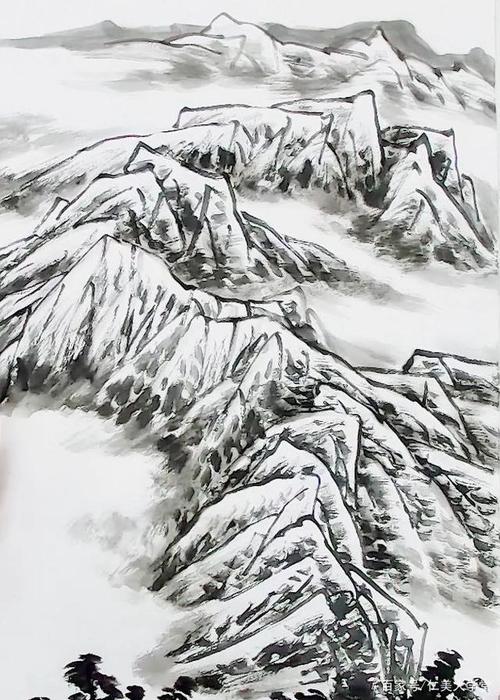 山水画教程峦岭峰岩都该如何画起不看芥子园就学这个