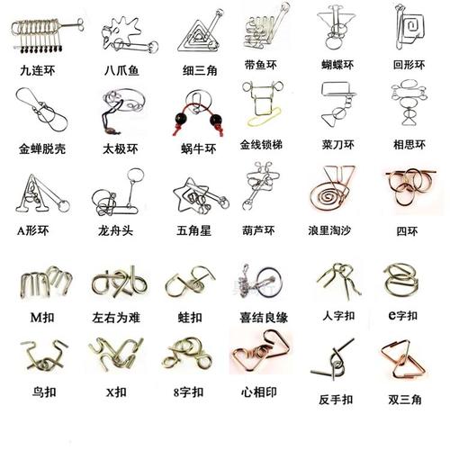 新款礼盒急转弯解环智力扣九连环30件套带光盘益智成人学生锁玩具商品