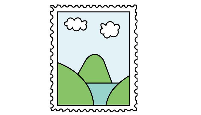 邮票简笔画