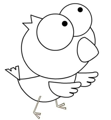 小鸡简笔画j母鸡喂小鸡虫子简笔画 第1页