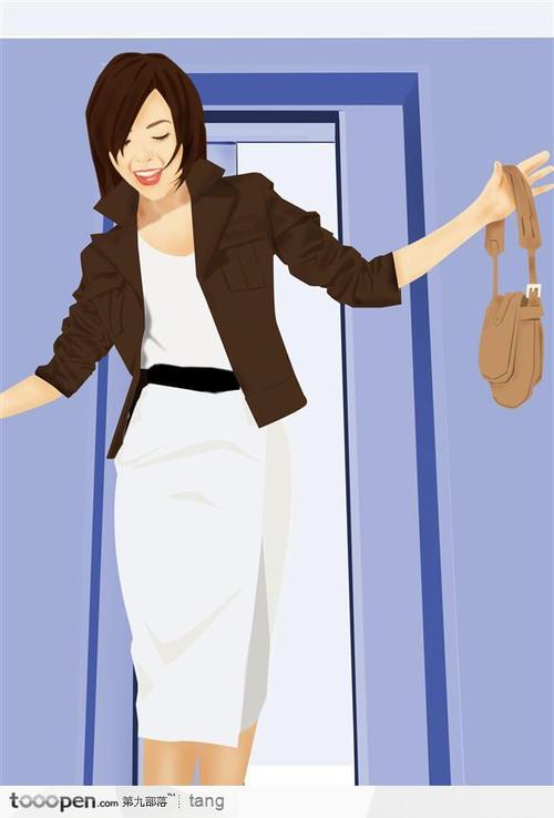 卡通人物-刚进门的女人   素材公社 tooop