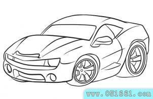 雪弗兰汽车简笔画和步骤图