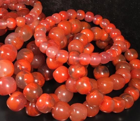 厂家批发川料南红玛瑙冰飘老型珠手串火焰纹老形手链直播货源