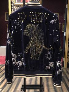 小轩台北购 edhardy 专柜直发 银河星系 金线刺绣老虎 女丝绒外套