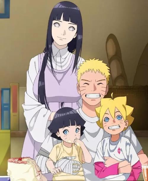 盘点《火影忍者》五张全家福照片,鸣人和雏田这一家子
