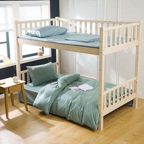 学生宿舍全棉三件套09米12床上下铺被套床单床垫六件套定制视频