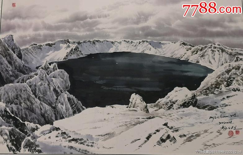 朝鲜画长白山天池11