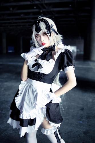 fgo黑贞德女仆cosplay