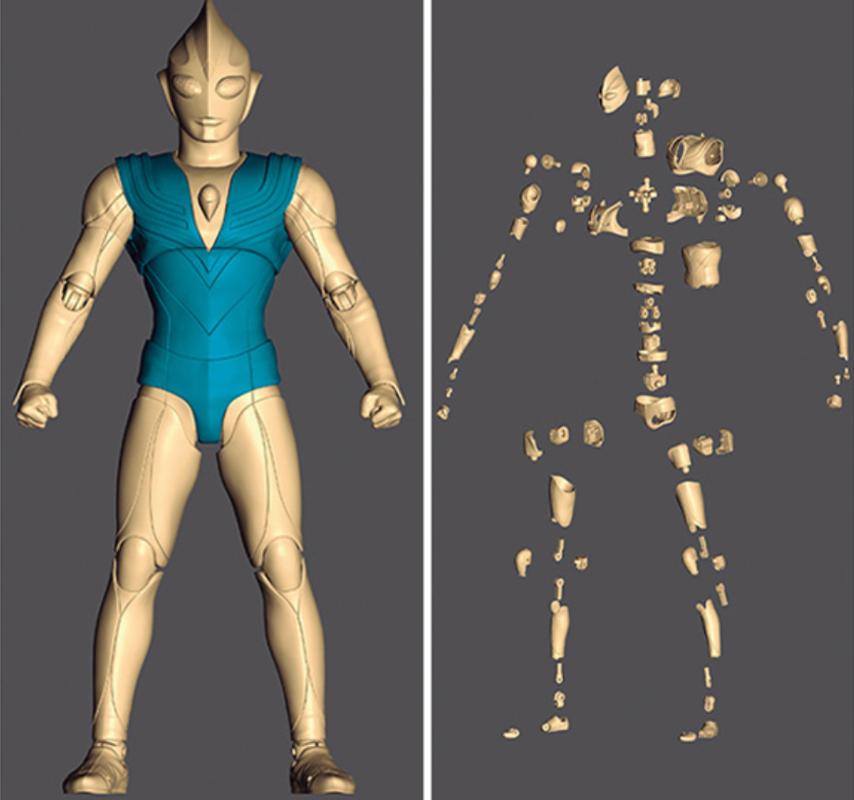 原创76块骨头拼成一个shf迪迦奥特曼真骨雕有多牛看完竖起大拇指