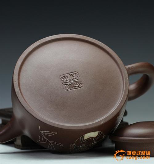 紫砂壶宜兴名家全手工茶壶 周国君款 卡银丝脸谱牛盖