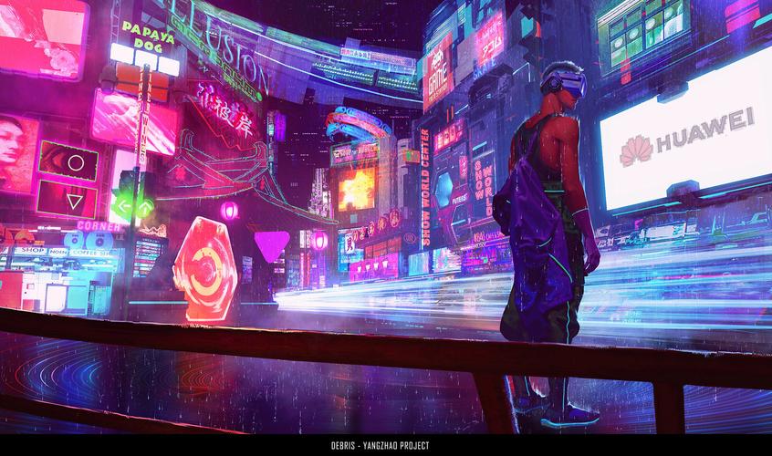 最近画的赛博朋克题材的插图