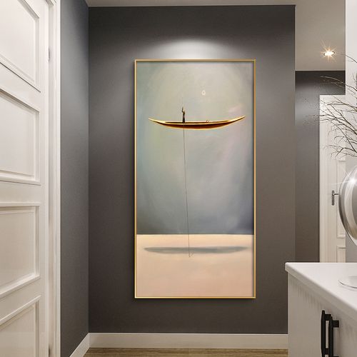 现代艺术过道壁画玄关高档玄幻挂画简约北欧风竖版抽象走廊装饰画