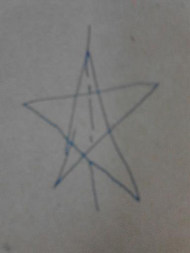 五角星的五条对称轴怎么画?