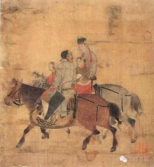 5厘米横513厘米 黑龙江省博物馆藏 捣衣图卷局部 牟益 长卷纸本墨笔纵