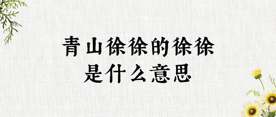 青山徐徐的徐徐是什么意思