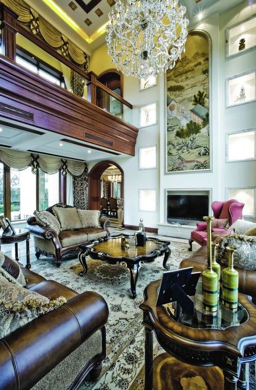 上海高档别墅客厅装修 #采集大赛