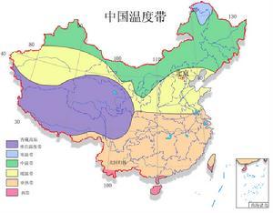 根据各地≥10°c积温大小的不同,我国自北而南有寒温带,中温带,暖温带